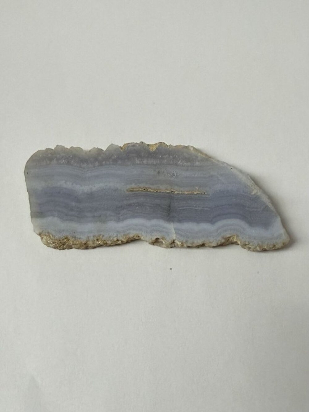Blue Lace Agate Sliced Crystal Rough Stone Natural Raw Specimen 40.31 Grams